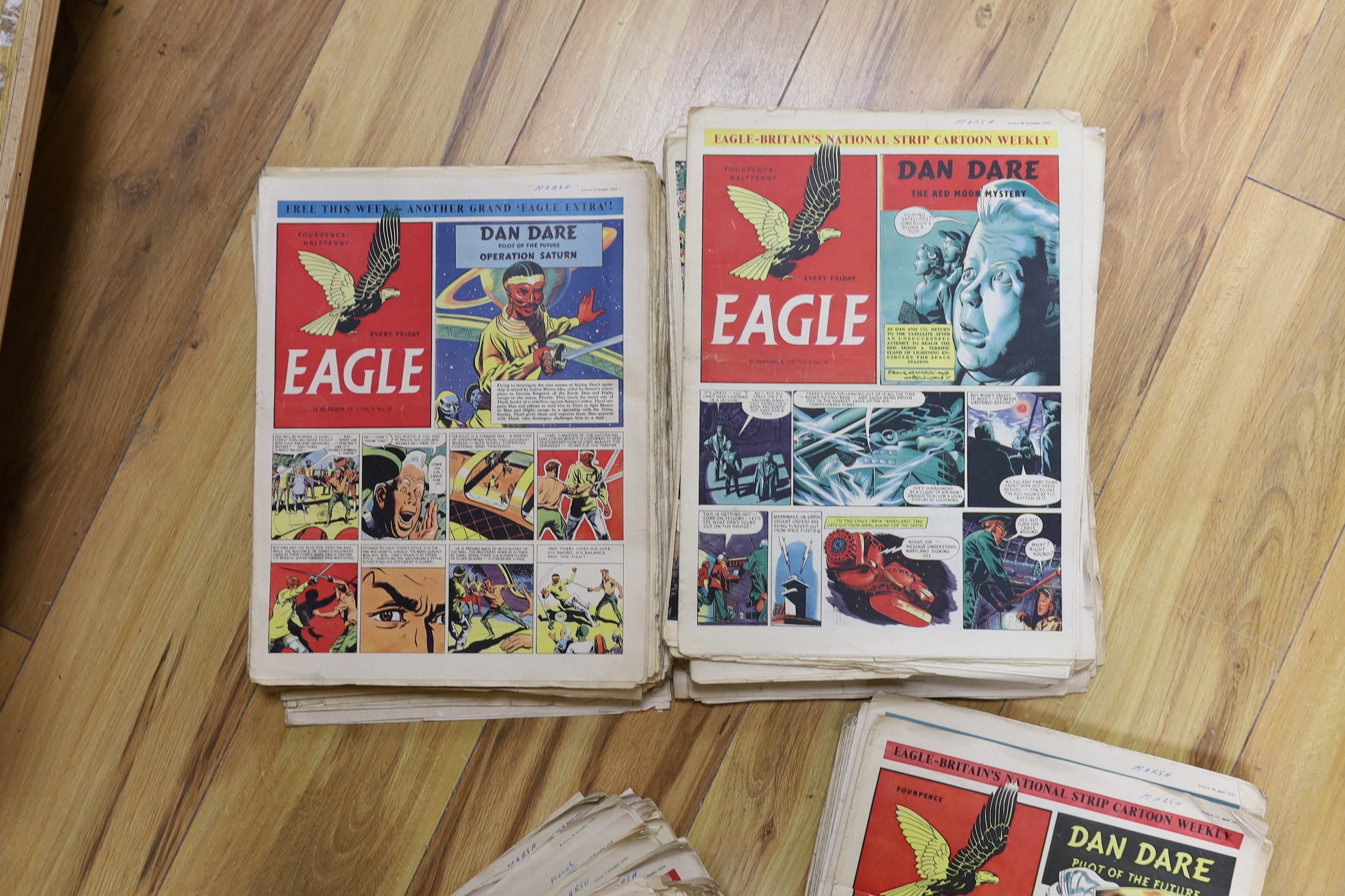 Eagle Comics, from Vol. 1, no. 6, May 1950, to Vol. 5, 1954, a near-complete run